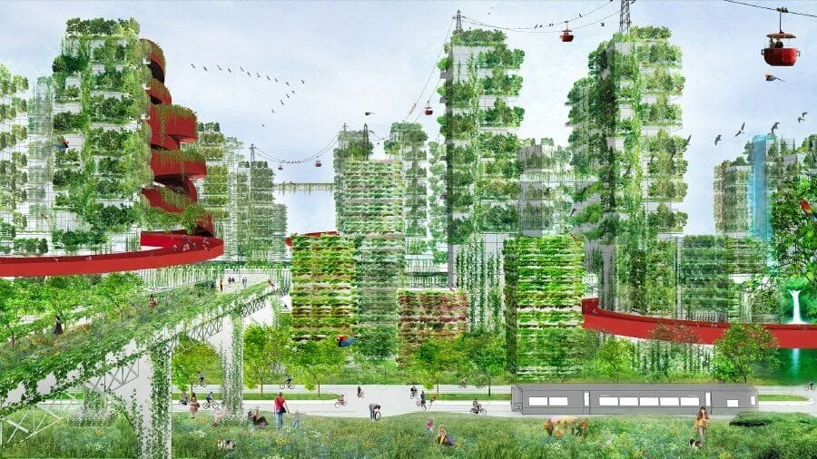 Stefano Boeri’s vertical forest buildings concept - citywide